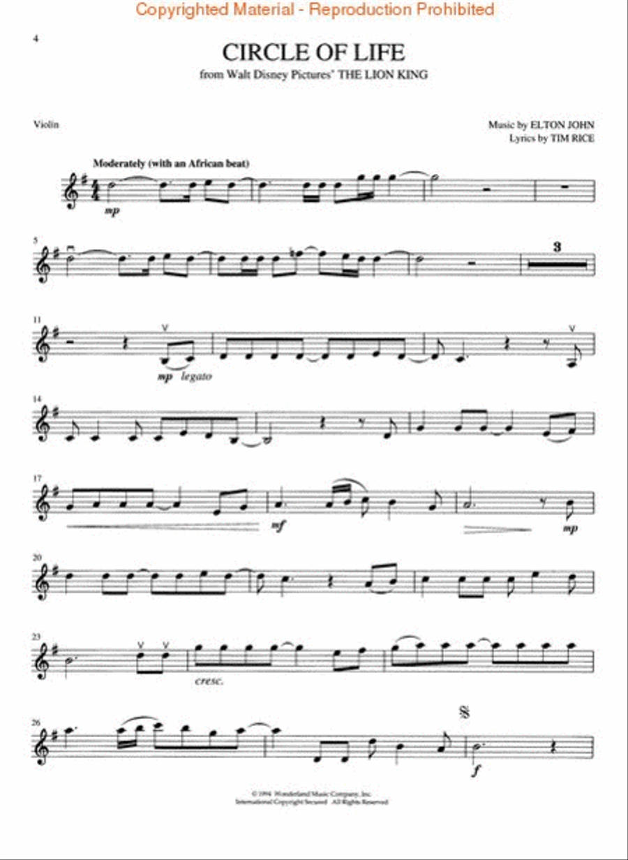 Disney Movie Magic Disney Movie Magic Violin Solo scores gallery preview page 3