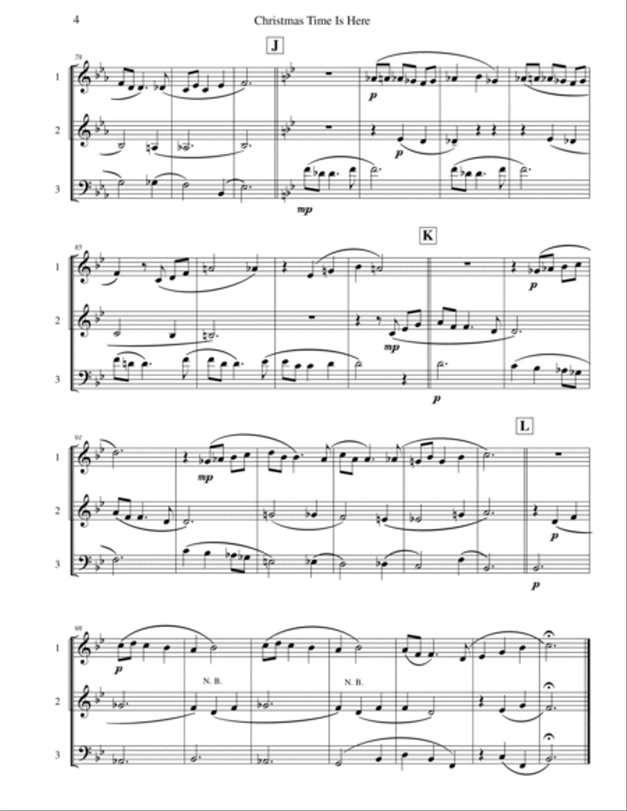 Christmas Time Is Here Brass Trio scores gallery preview page 5