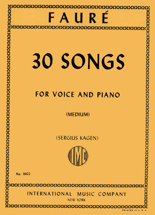 Book cover for 30 Songs - Medium: (F. & E.)