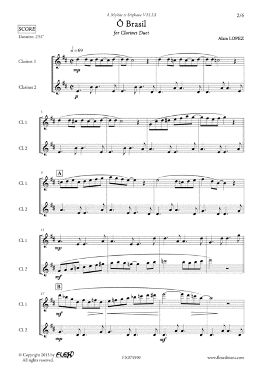 O Brasil Clarinet Duet scores gallery preview page 2
