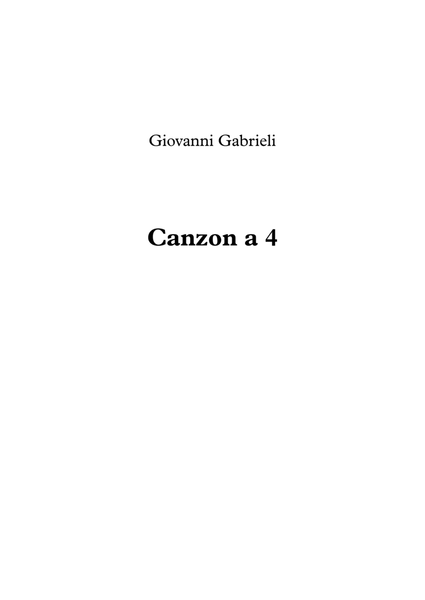 Canzon a 4 - Giovanni Gabrieli image number null