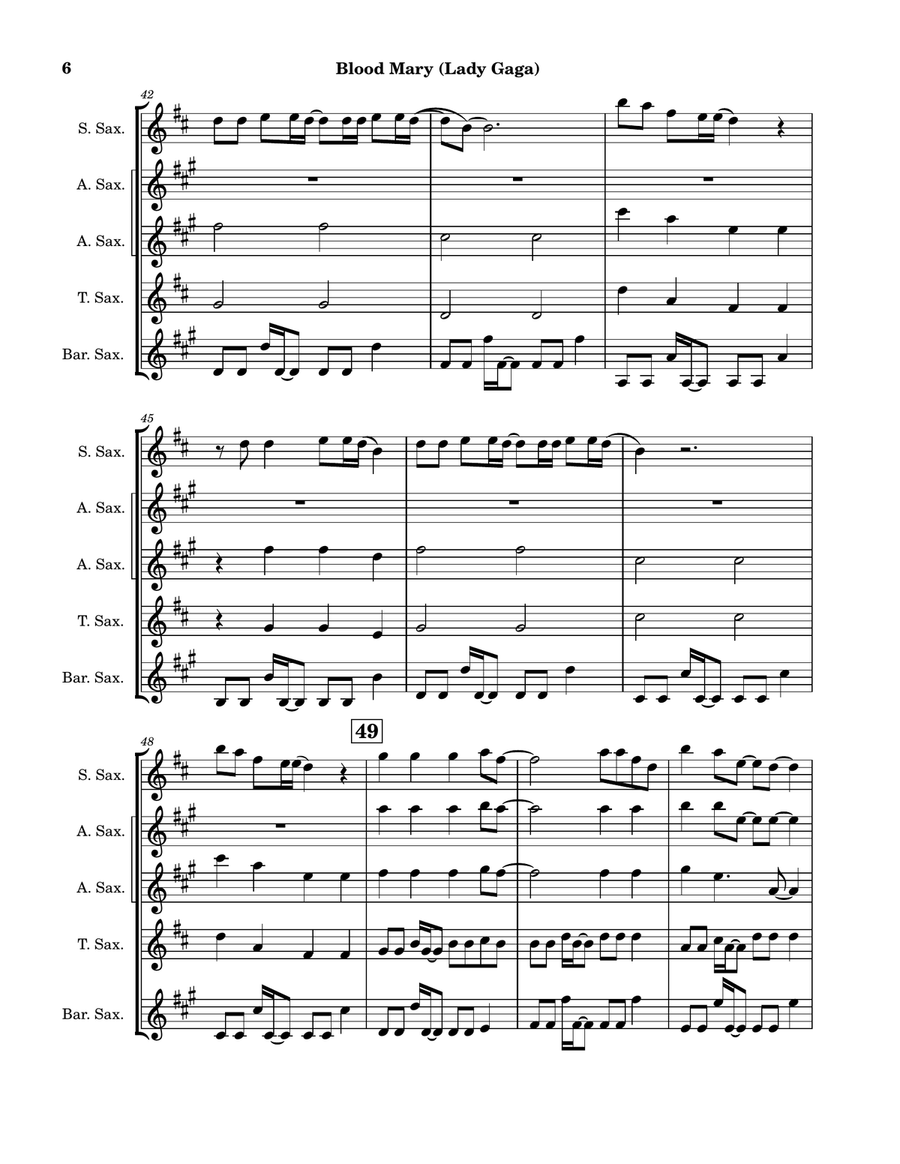 Bloody Mary Saxophone Quintet scores gallery preview page 6