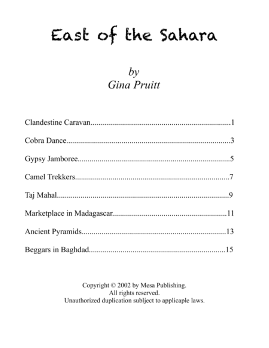 East of the Sahara Piano Solo scores gallery preview page 2
