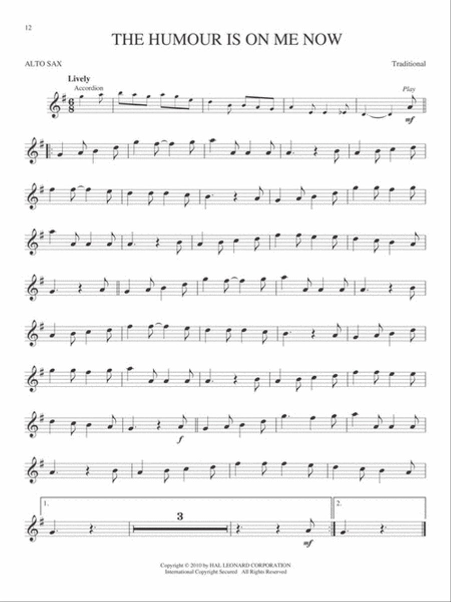 Irish Favorites Alto Saxophone scores gallery preview page 4