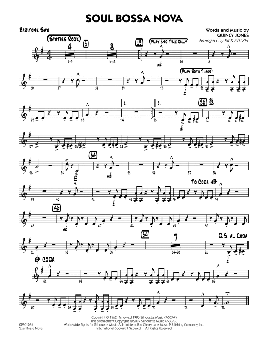 Soul Bossa Nova Baritone Sax by Quincy Jones Jazz Ensemble