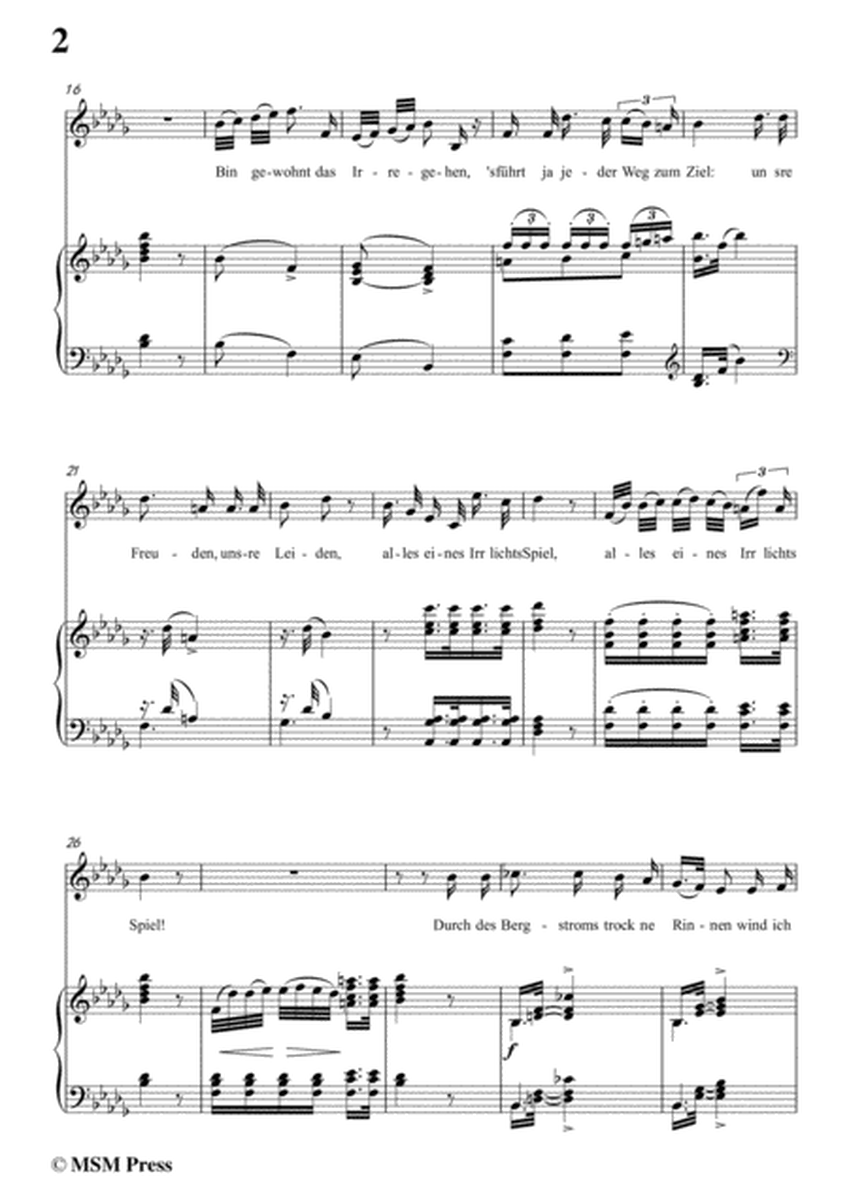 Schubert-Irrlicht,from 'Winterreise',Op.89(D.911) No.9,in b flat minor,for Voice&Piano image number null