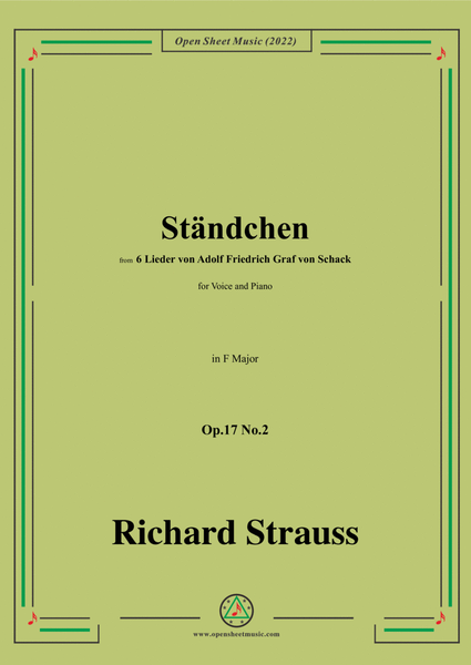 Richard Strauss-Ständchen,in F Major image number null