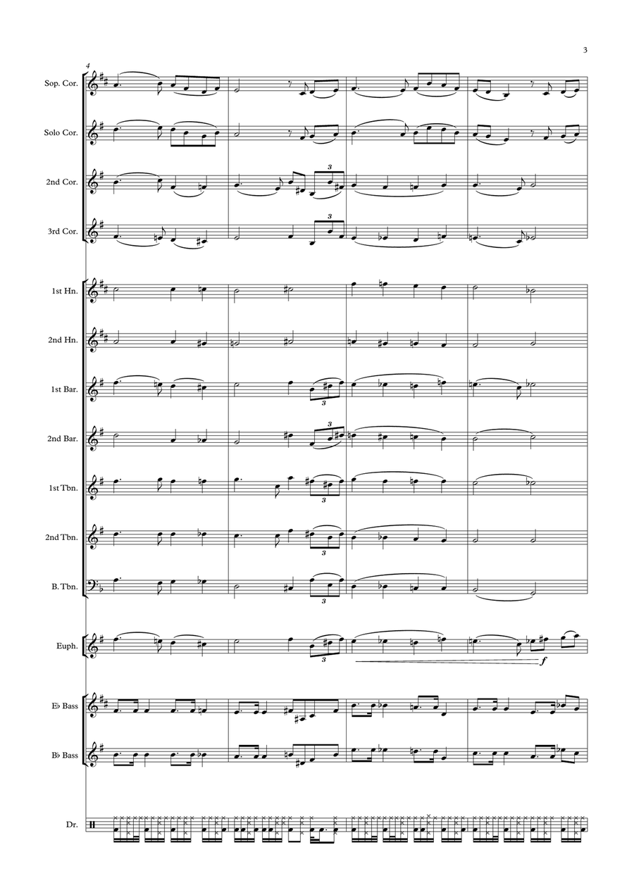 The Londonderry Air,( Danny Boy, Cornet Solo for Brass Band) Brass Band scores gallery preview page 3