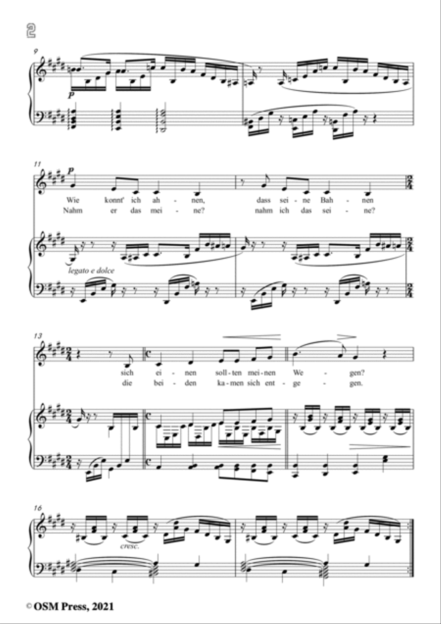 Schumann-Er ist gekommen,Op.37 No.2,in c sharp minor,for Voice and Piano Voice Solo scores gallery preview page 4
