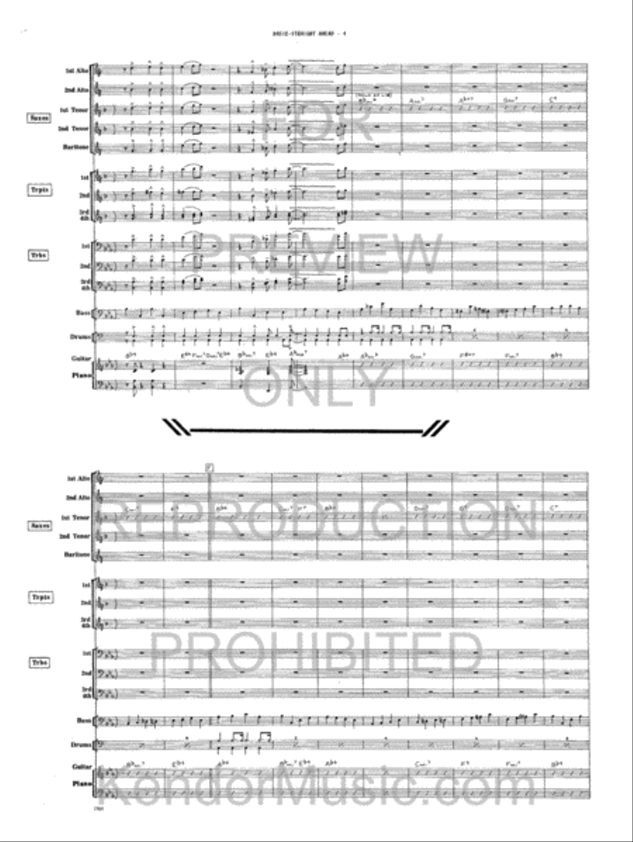 Basie-Straight Ahead (Educational Version - Simplified) Jazz Ensemble scores gallery preview page 5