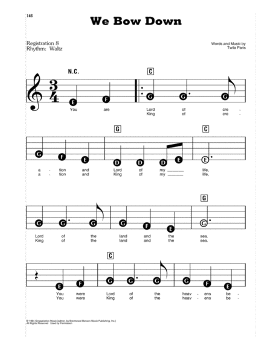 We Bow Down We Bow Down Electronic Keyboard scores gallery preview page 1
