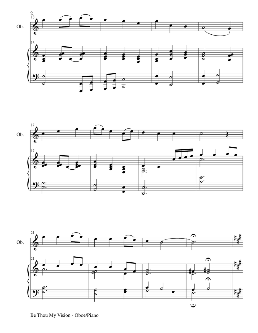 BE THOU MY VISION (Duet – Oboe and Piano/Score and Parts) Woodwind Duet scores gallery preview page 2
