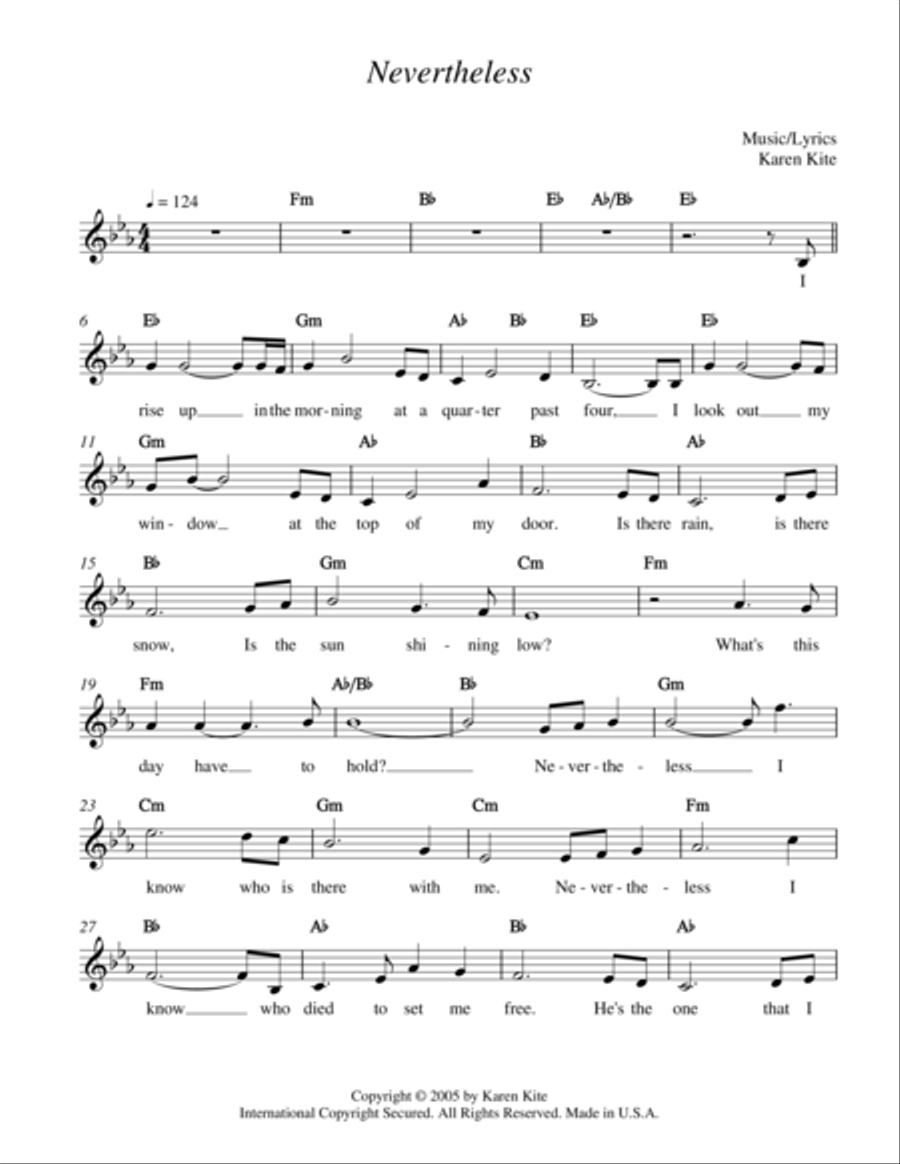 Nevertheless Piano, Vocal, Guitar scores gallery preview page 1