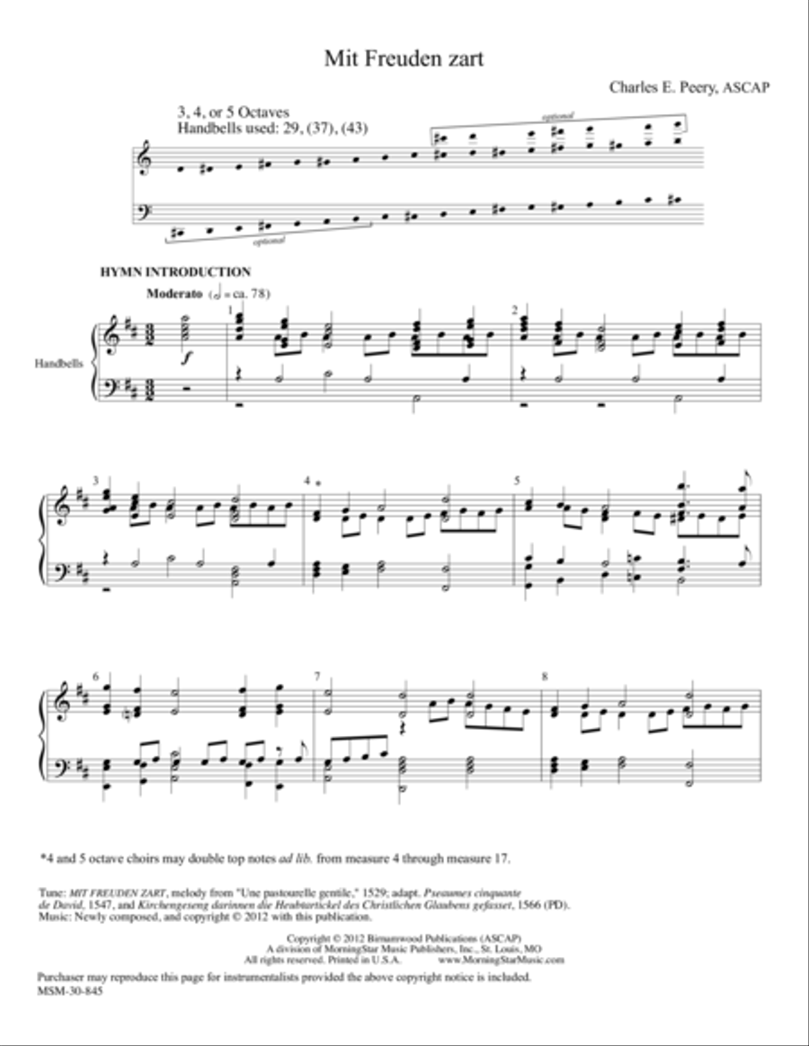 Mit Freuden zart Choir scores gallery preview page 1