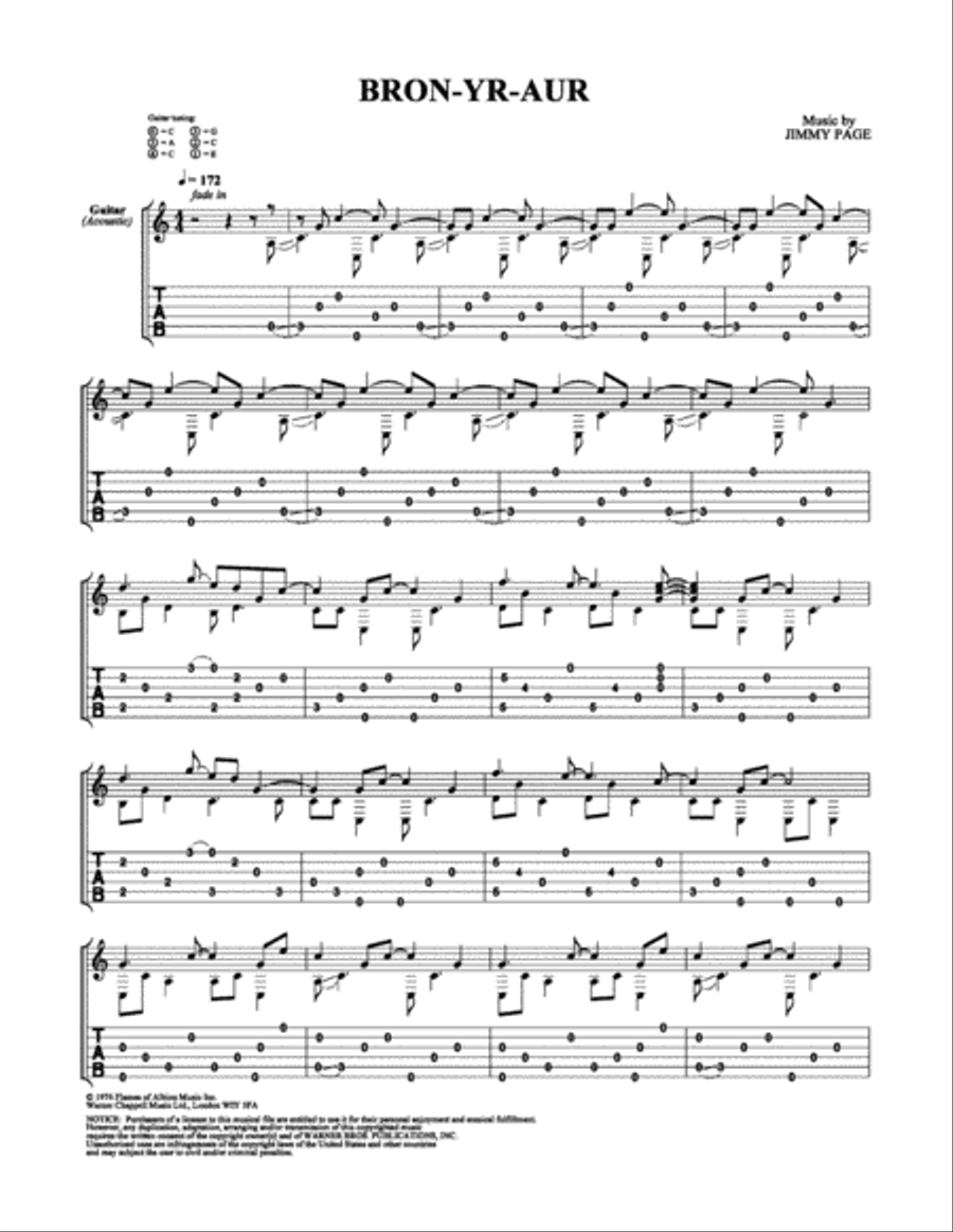 Bron-Yr-Aur Electric Guitar scores gallery preview page 1