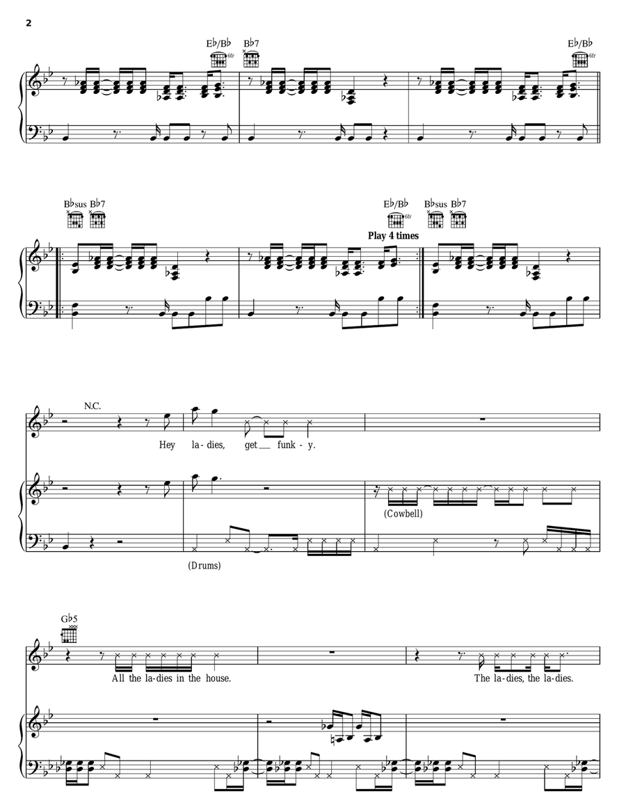 Hey Ladies Hey Ladies Piano, Vocal, Guitar scores gallery preview page 2