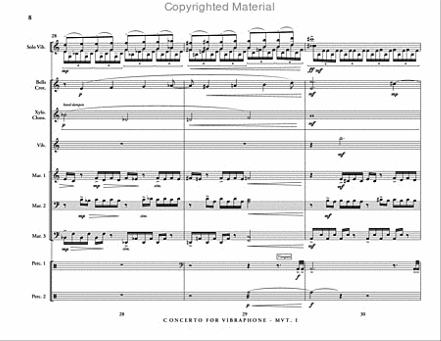 Concerto for Vibraphone & Percussion Ensemble Percussion Ensemble scores gallery preview page 9