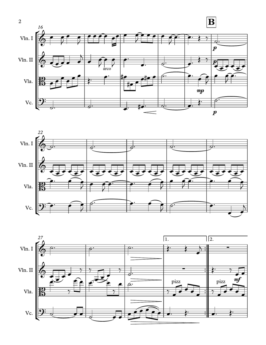 Hallelujah String Quartet scores gallery preview page 3