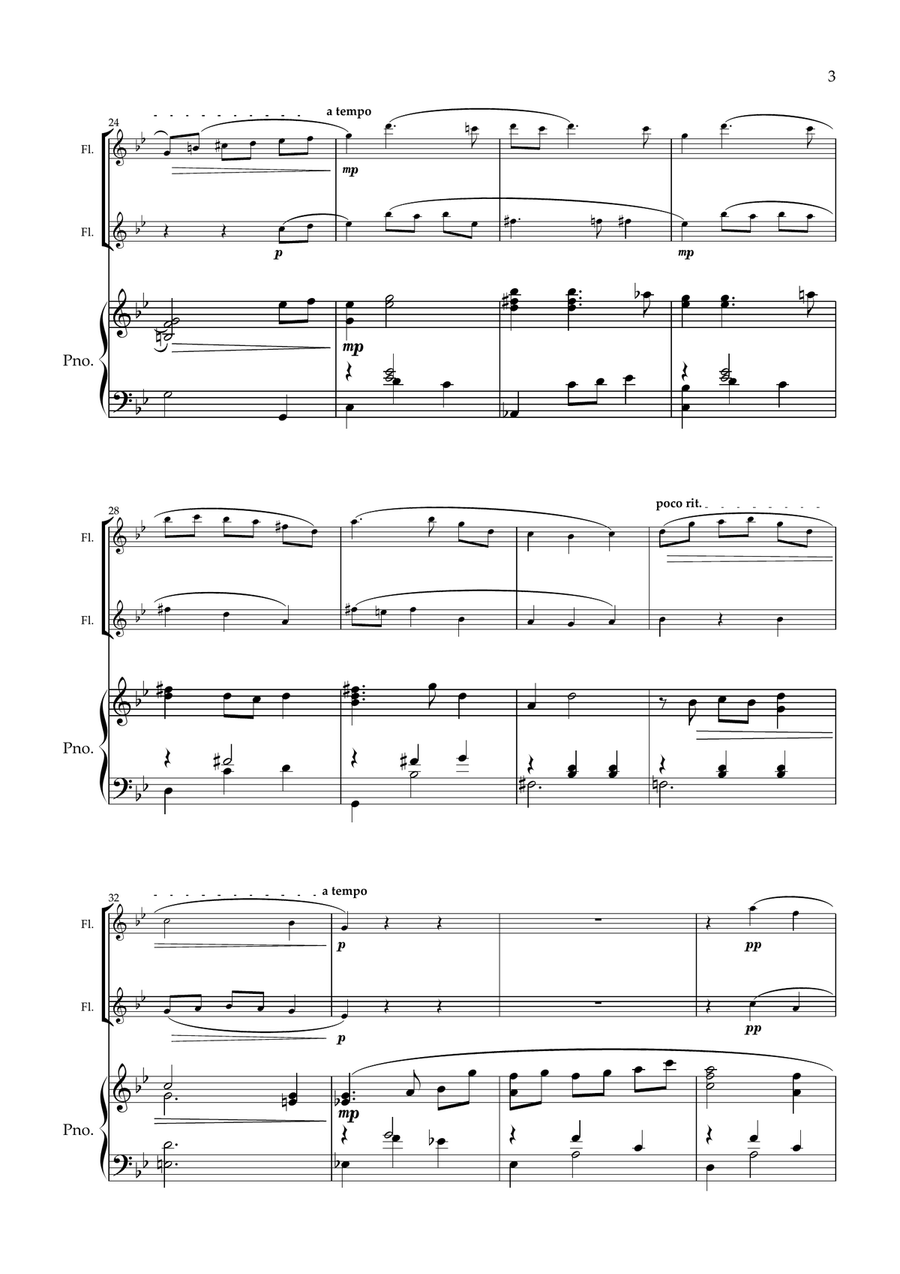 Valse Romantique. Original for Flute Duet and Piano Flute Duet scores gallery preview page 4
