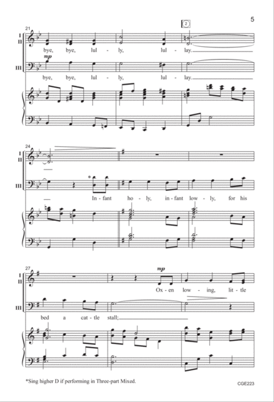 Lullay, Infant Holy (Three-part Mixed) 3-Part scores gallery preview page 4