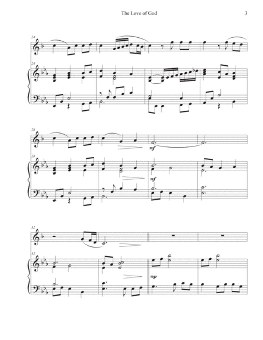 The Love of God (Trumpet-Piano) Trumpet Solo scores gallery preview page 3