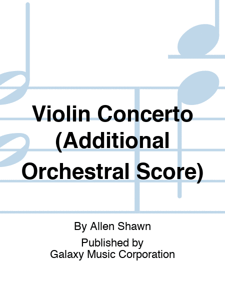 Violin Concerto (Additional Orchestral Score)