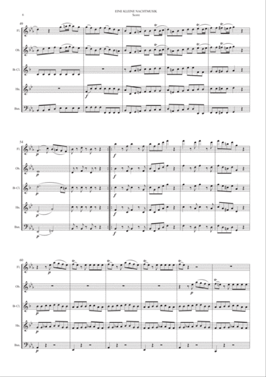 Eine Kleine Nacht Musik 1st Movement Allegro for Woodwind Quintet Woodwind Quintet scores gallery preview page 6