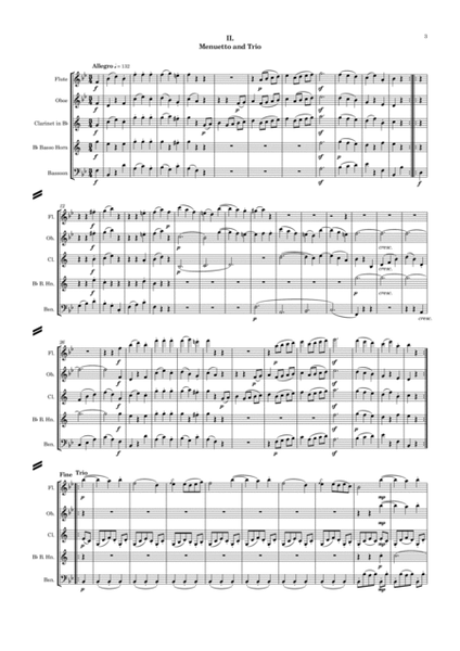 Mozart: Divertimento No.5 from “Five Divertimenti for 3 basset horns” K439b - wind quintet image number null
