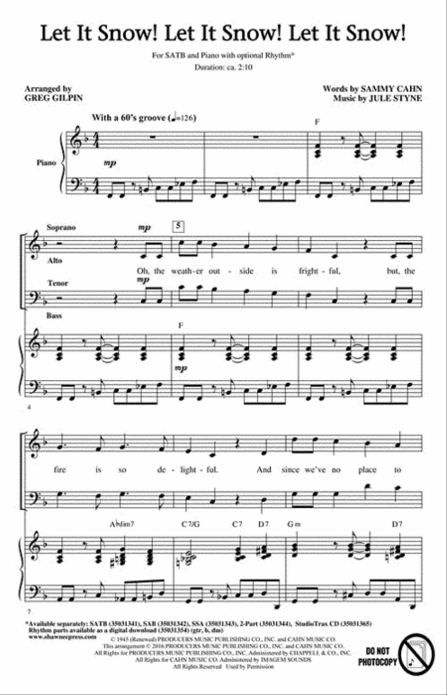 Let It Snow! Let It Snow! Let It Snow! Choir scores gallery preview page 2