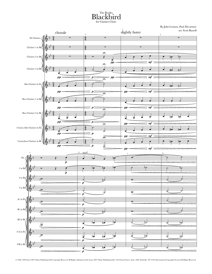 Blackbird Clarinet Choir scores gallery preview page 3