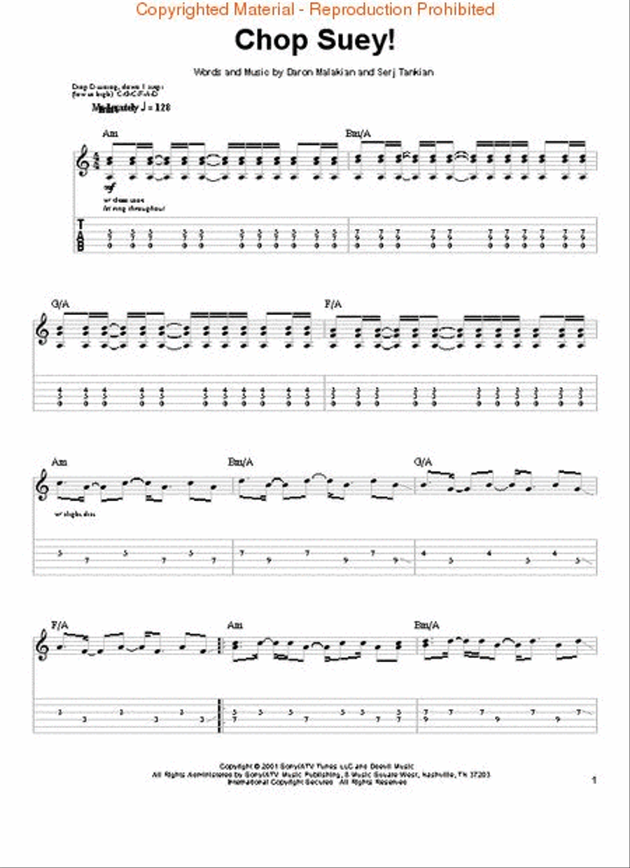 System of a Down – Toxicity Electric Guitar scores gallery preview page 2