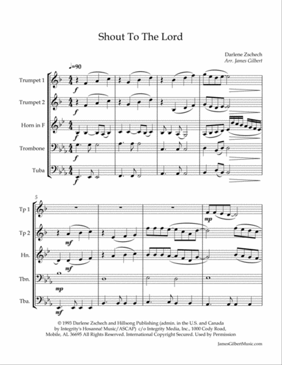 Shout To The Lord Brass Ensemble scores gallery preview page 5