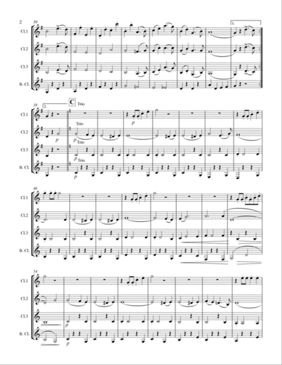 March - The Stars and Stripes Forever (for Clarinet Quartet) Clarinet Quartet scores gallery preview page 3