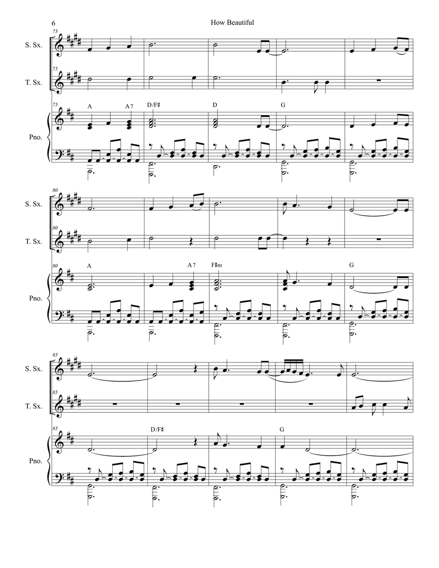 How Beautiful Woodwind Duet scores gallery preview page 6