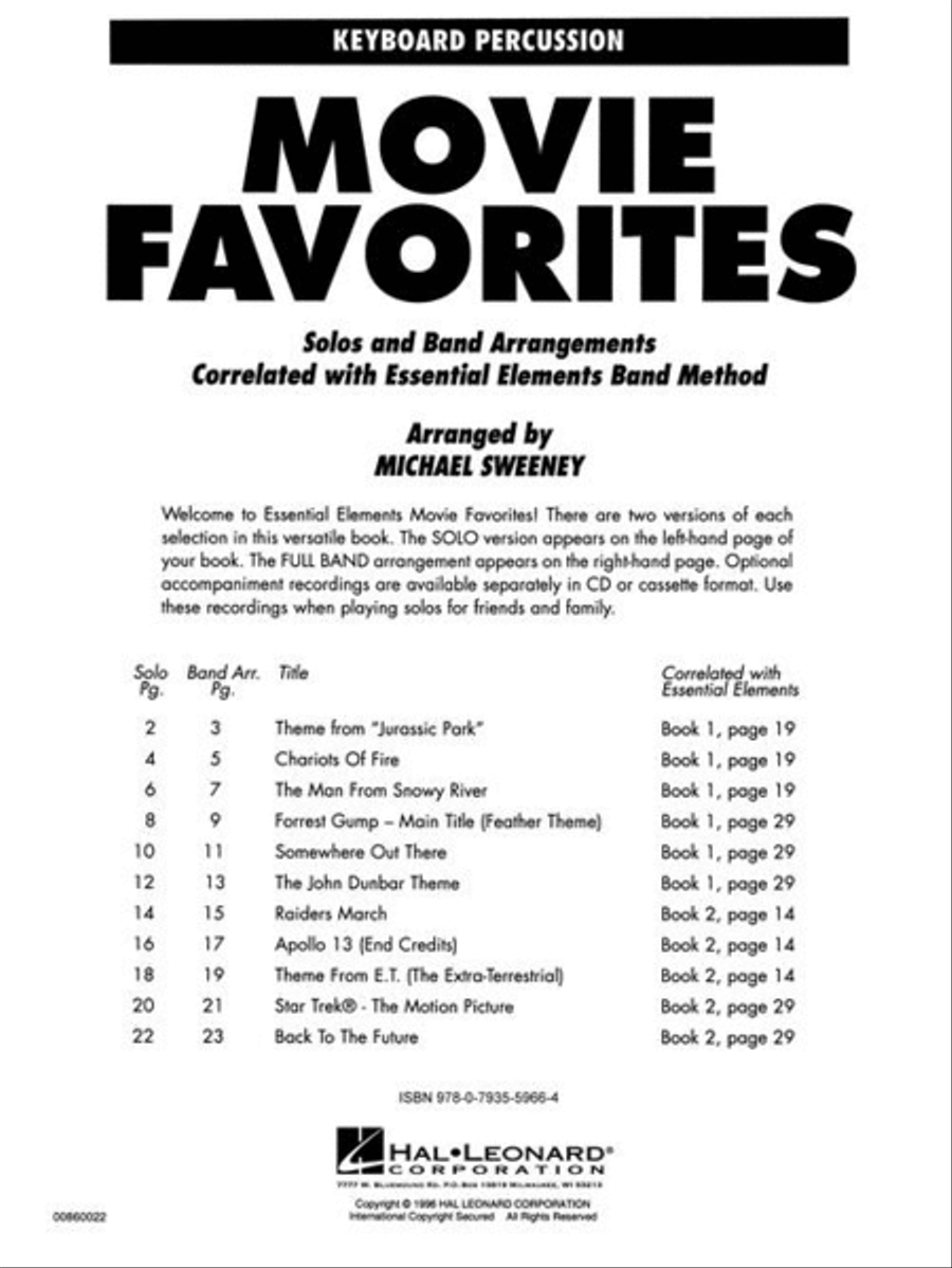 Essential Elements Movie Favorites Concert Band Methods scores gallery preview page 3