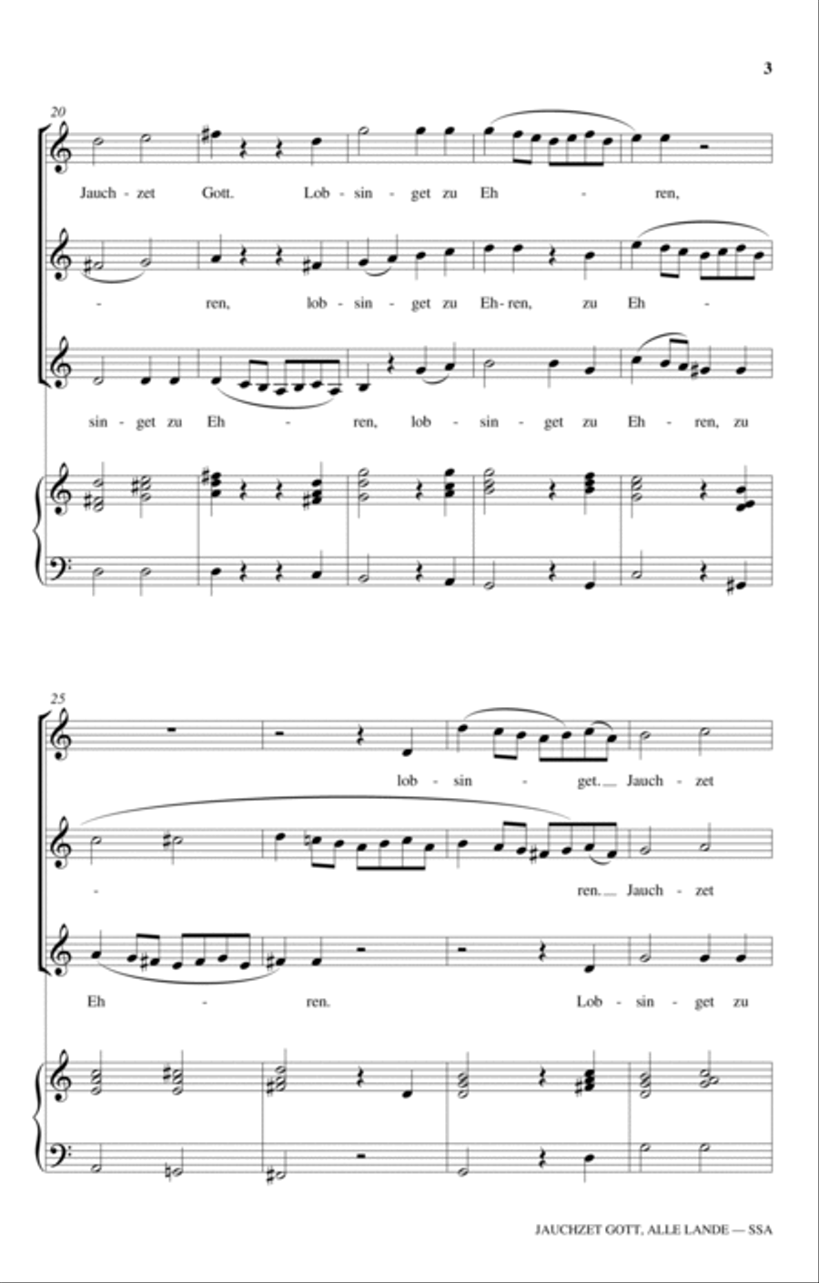 Jauchzet Gott, Alle Lande SSA scores gallery preview page 3