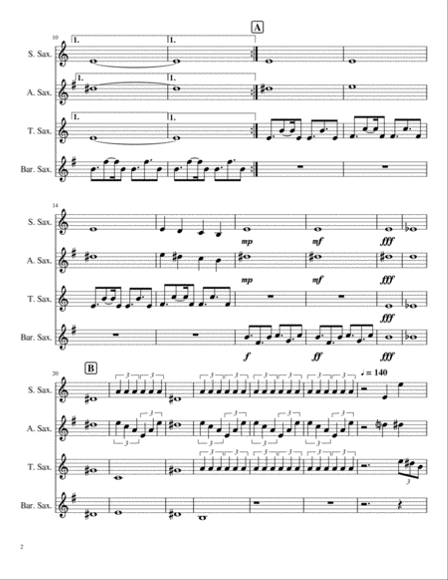 Tango Rosa Salvaje Woodwind Quartet scores gallery preview page 2