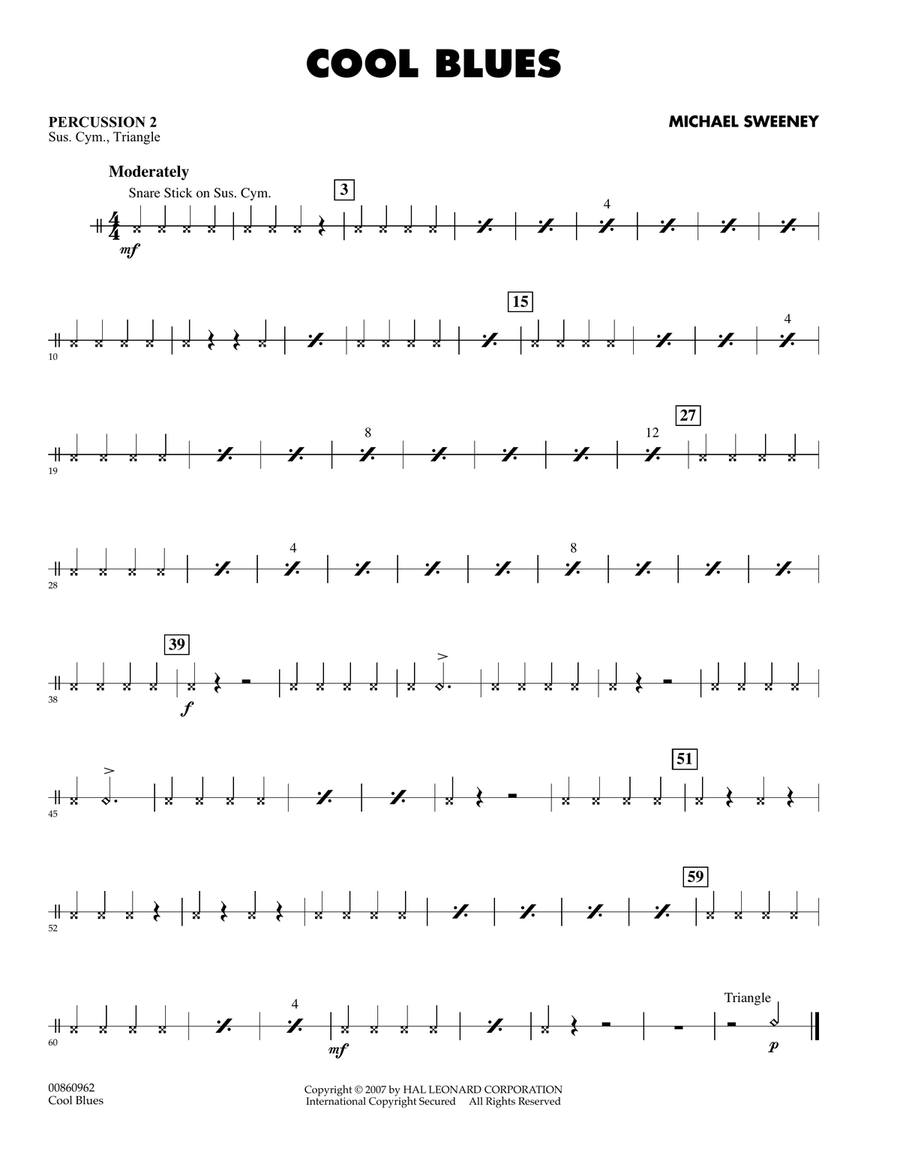 Cool Blues - Percussion 2 Concert Band scores gallery preview page 1
