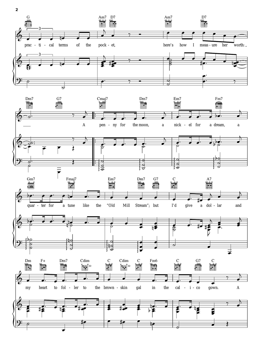 Brown Skin Gal In The Calico Gown Piano, Vocal, Guitar scores gallery preview page 2