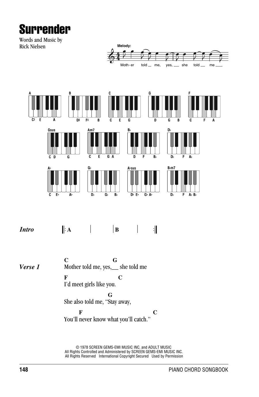 Surrender Piano scores gallery preview page 1