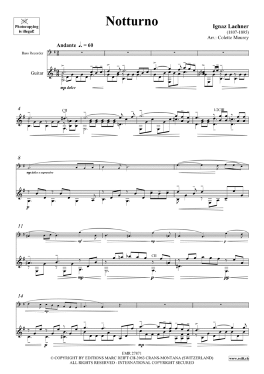 Notturno Bass Recorder scores gallery preview page 5