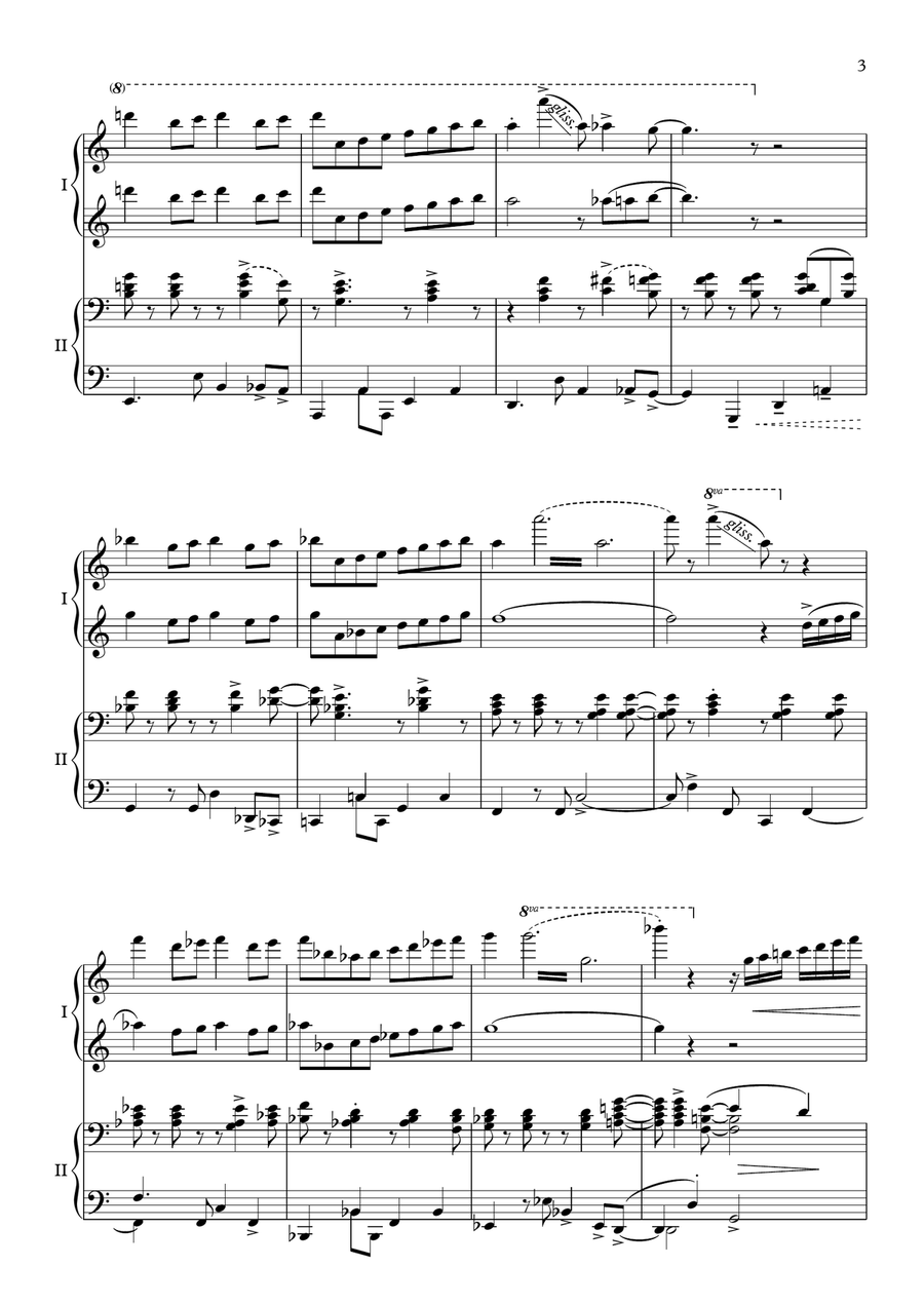 If Pachelbel playing Jazz - for piano 4 hands Piano Duet scores gallery preview page 3