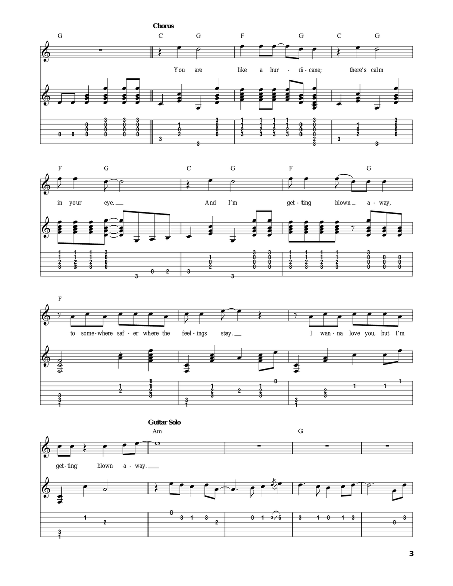 Like A Hurricane Acoustic Guitar scores gallery preview page 3