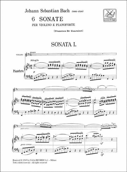 6 Sonate Bwv 1014 - 1019
