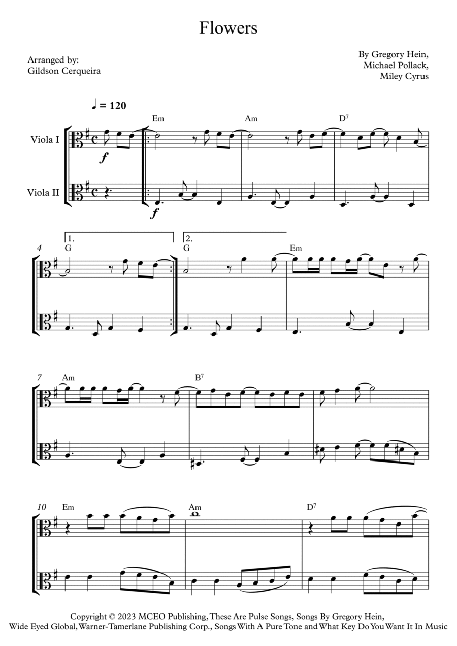 Flowers String Duet scores gallery preview page 1