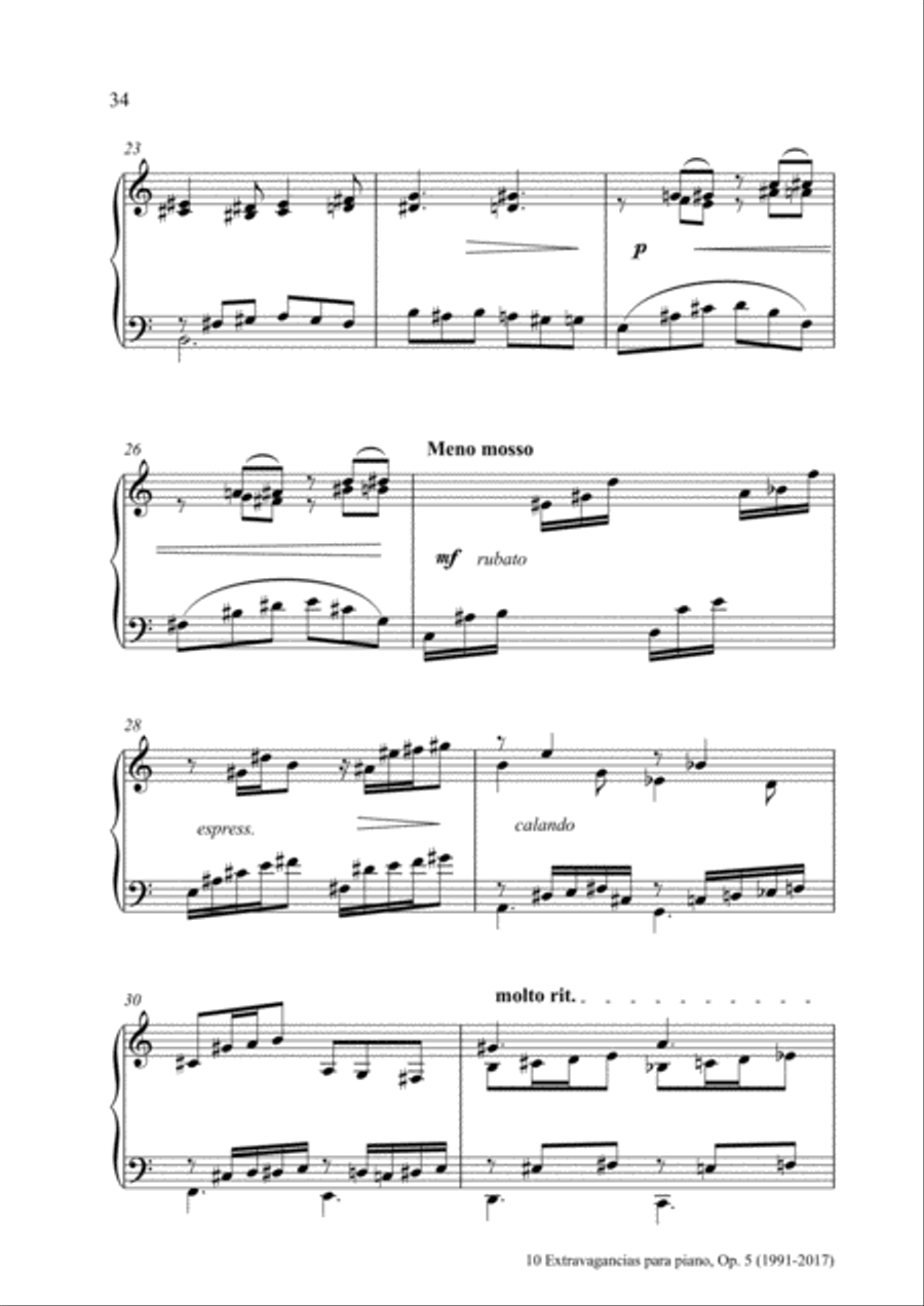 10 Extravagancias para piano, Op. 5 (2017) 10. Rarezas Piano Solo scores gallery preview page 3