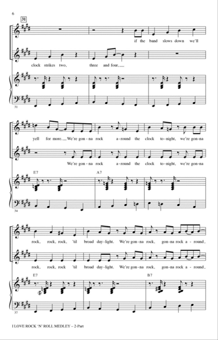 I Love Rock 'n' Roll Medley 2-Part scores gallery preview page 5