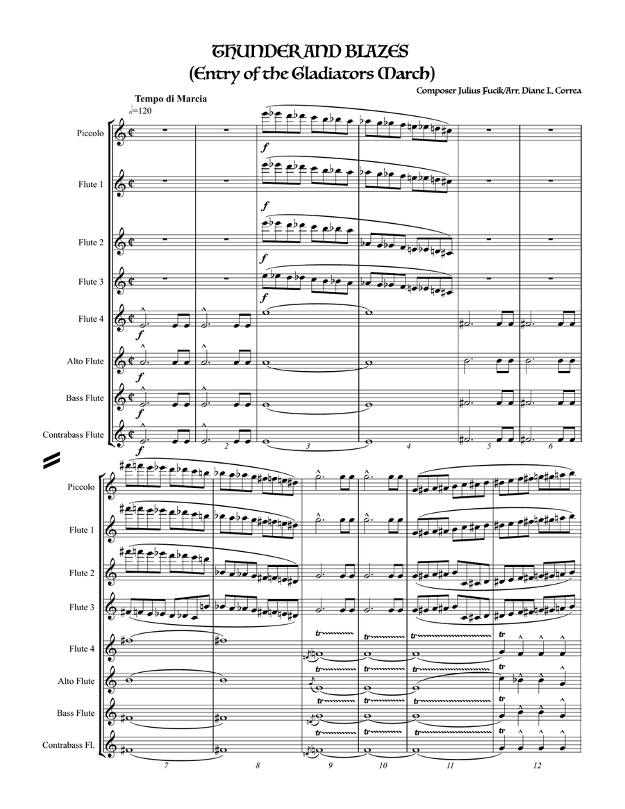 Thunder and Blazes Woodwind Ensemble scores gallery preview page 1
