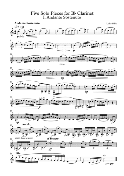 Five Solo Pieces For Bb Clarinet image number null