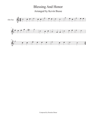 Book cover for Blessing and Honor (Easy key of C) - Alto Sax